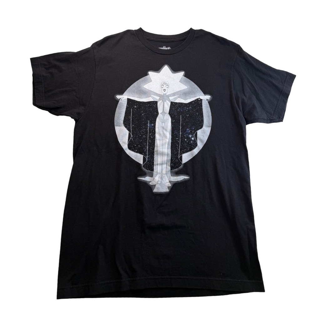 Cartoon Network Steven Universe White Diamond Graphic T-Shirt Black Sz L 2019